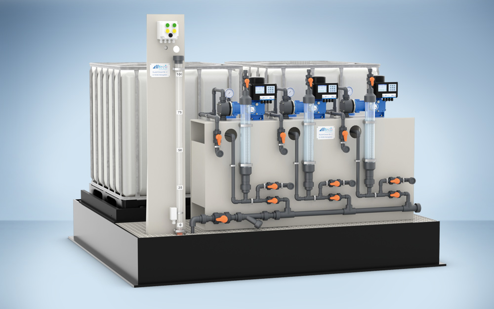 alltech-dosieranlagen-prod-Dosierstation-in-Auffangwanne-mit-WHG-Zulassung